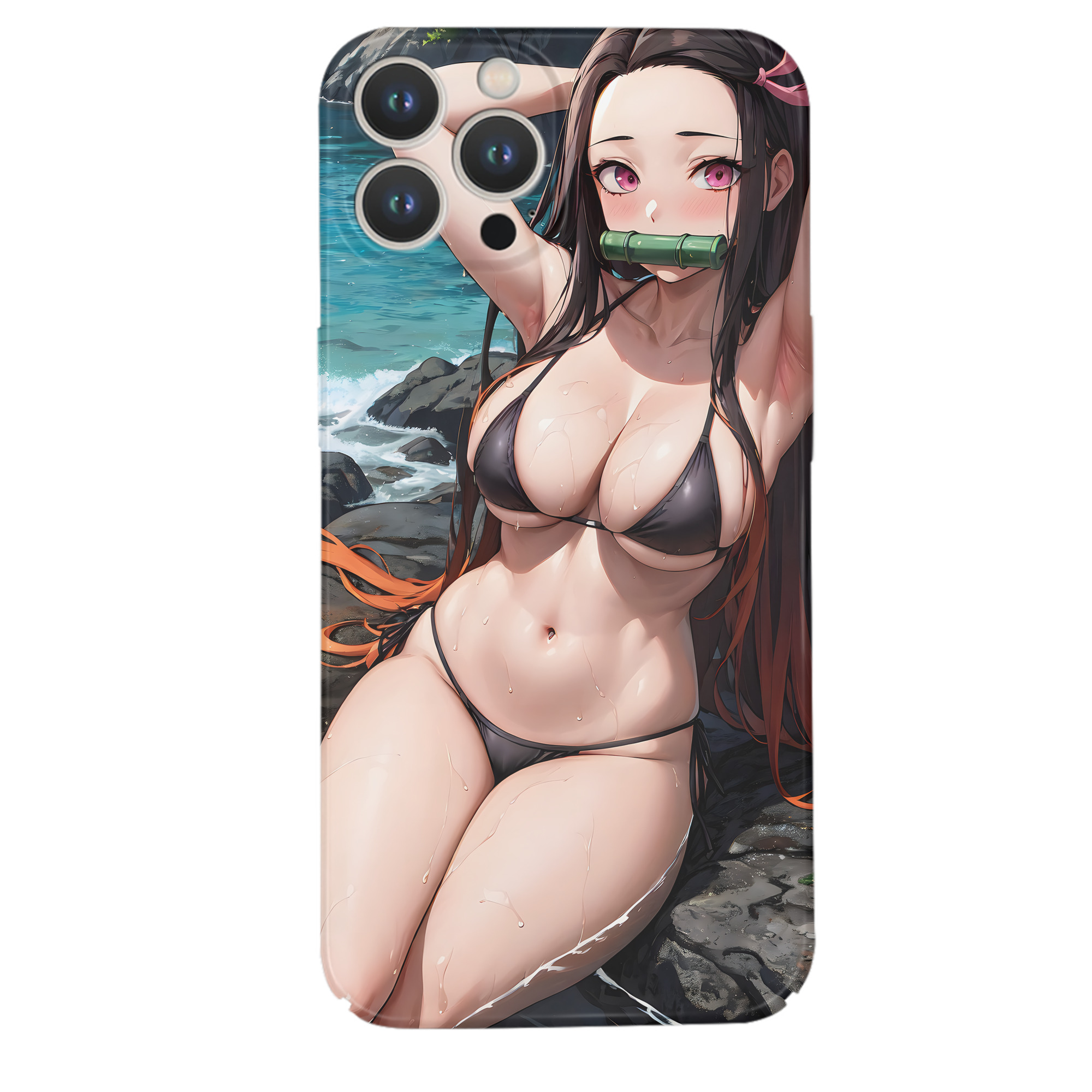 （画像用） 鬼滅の刃（きめつのやいば）竈門 禰󠄀豆子／かまど ねずこ Kamado Nezuko 【iPhone 14シリーズ対応】ハードケース